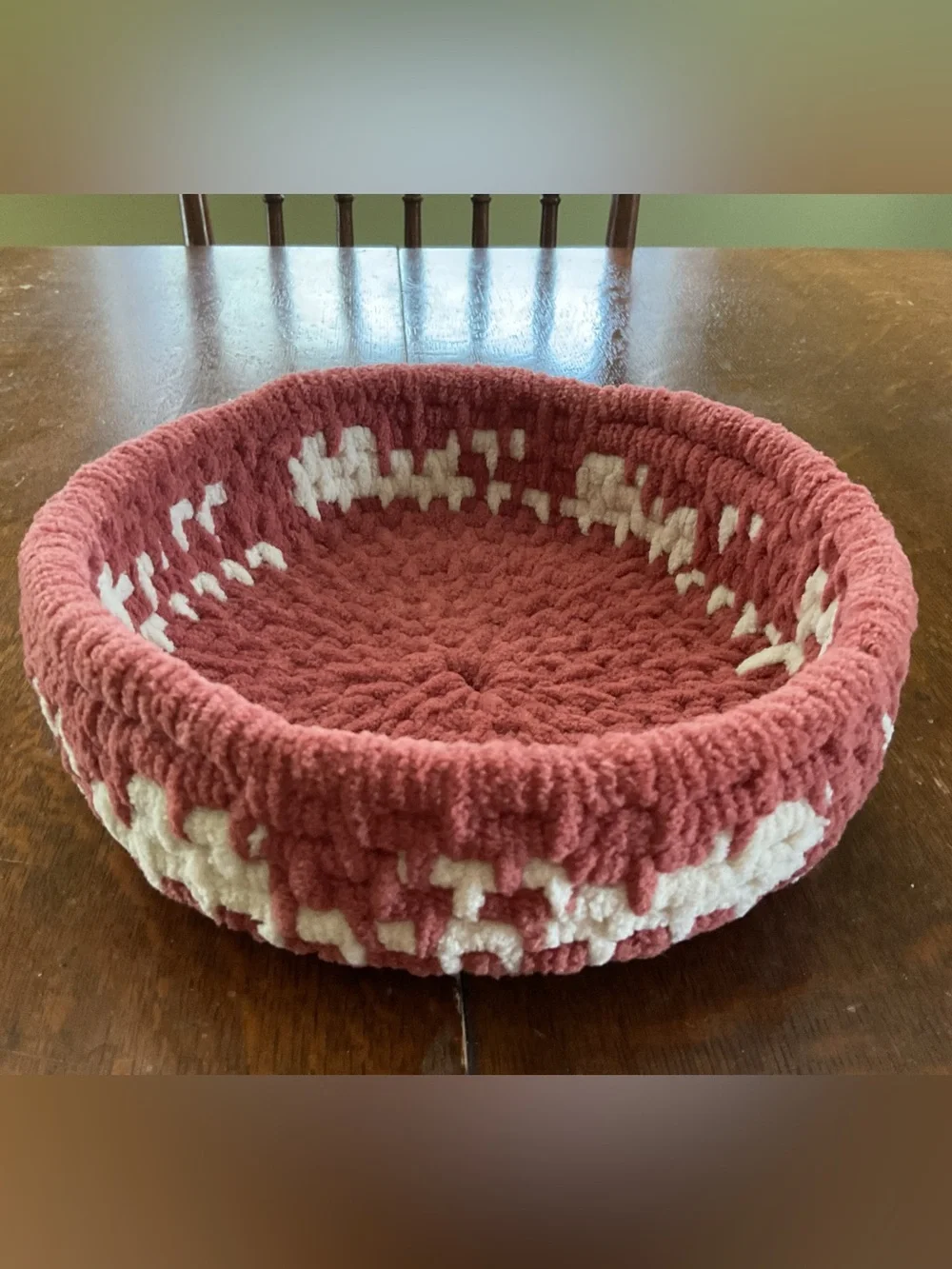 Handmade Chenille Storage Bowl with Handles (9.5